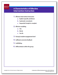 Six Characteristics of Intervention Instruction